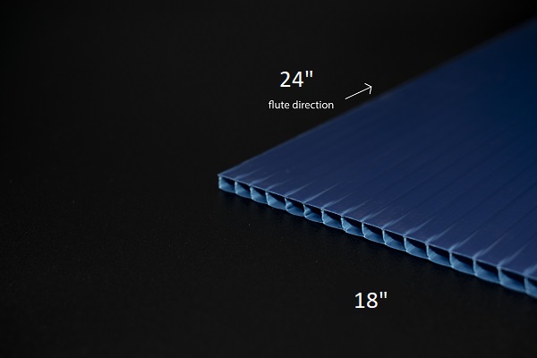 4mm 18x24IN NAVY BLUE CORRUGATED POLYPRO - Fluted Polypro (Cor-X)